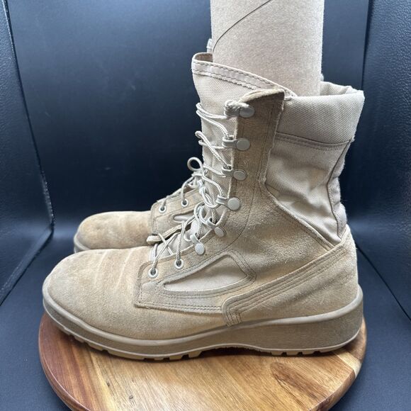 Belleville 390DES Men's Size 10 R Military Combat Boots Tan Suede Lace up - Picture 1 of 8